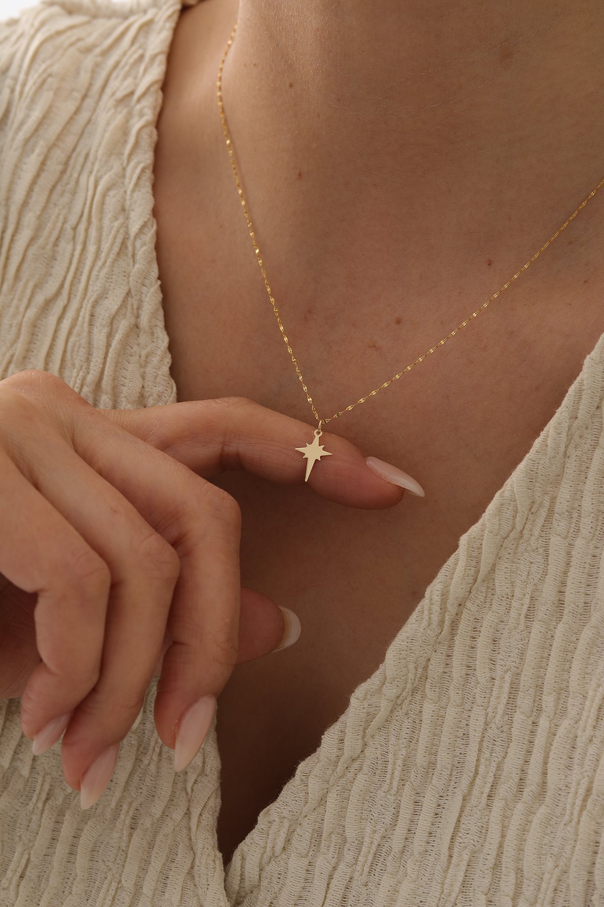 Aynalı Zincir Kuzey Yıldızı Kolye - Yavuz Kuyumculuk (1)