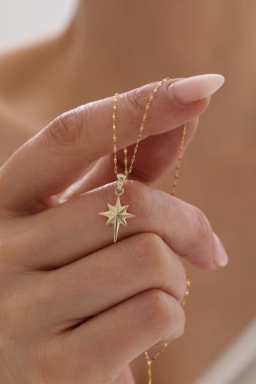 Aynalı Zincir Kuzey Yıldızı Kolye - 3