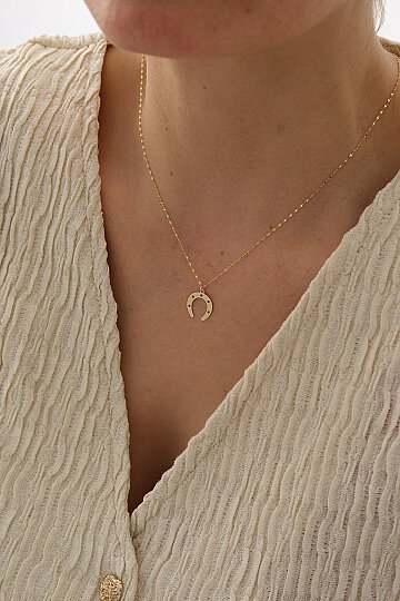 Aynalı Zincir Nal Kolye - 2