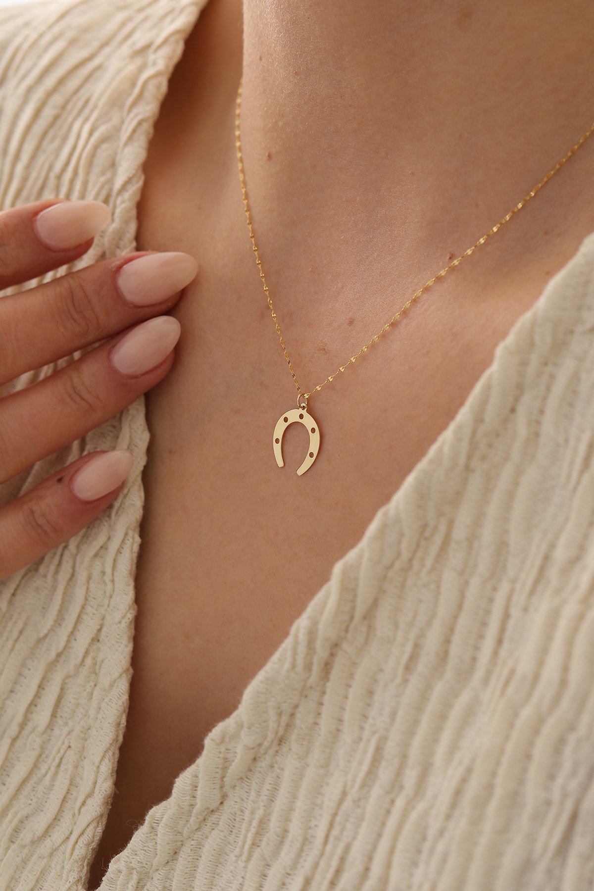 Aynalı Zincir Nal Kolye - Yavuz Kuyumculuk (1)