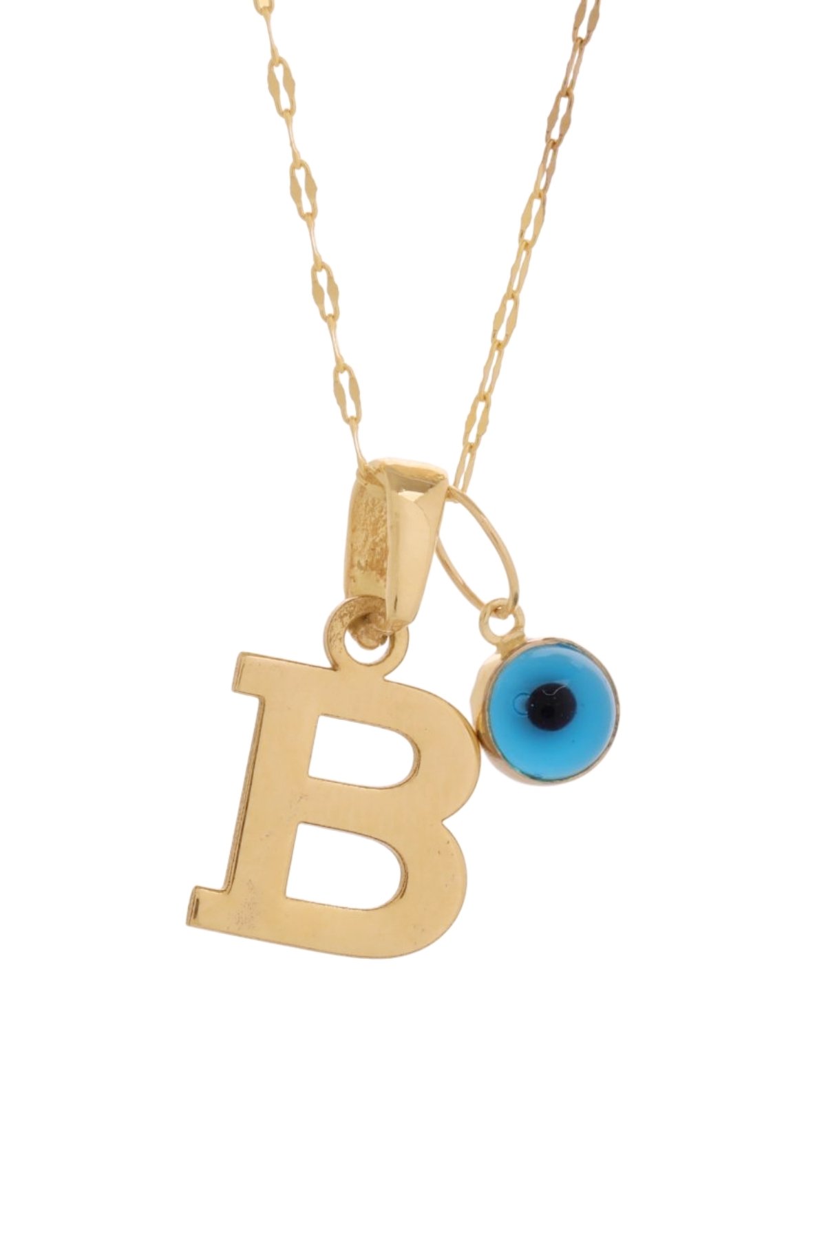Aynalı Zincir Nazar Boncuğu Harf Kolye - Yavuz Kuyumculuk (2)