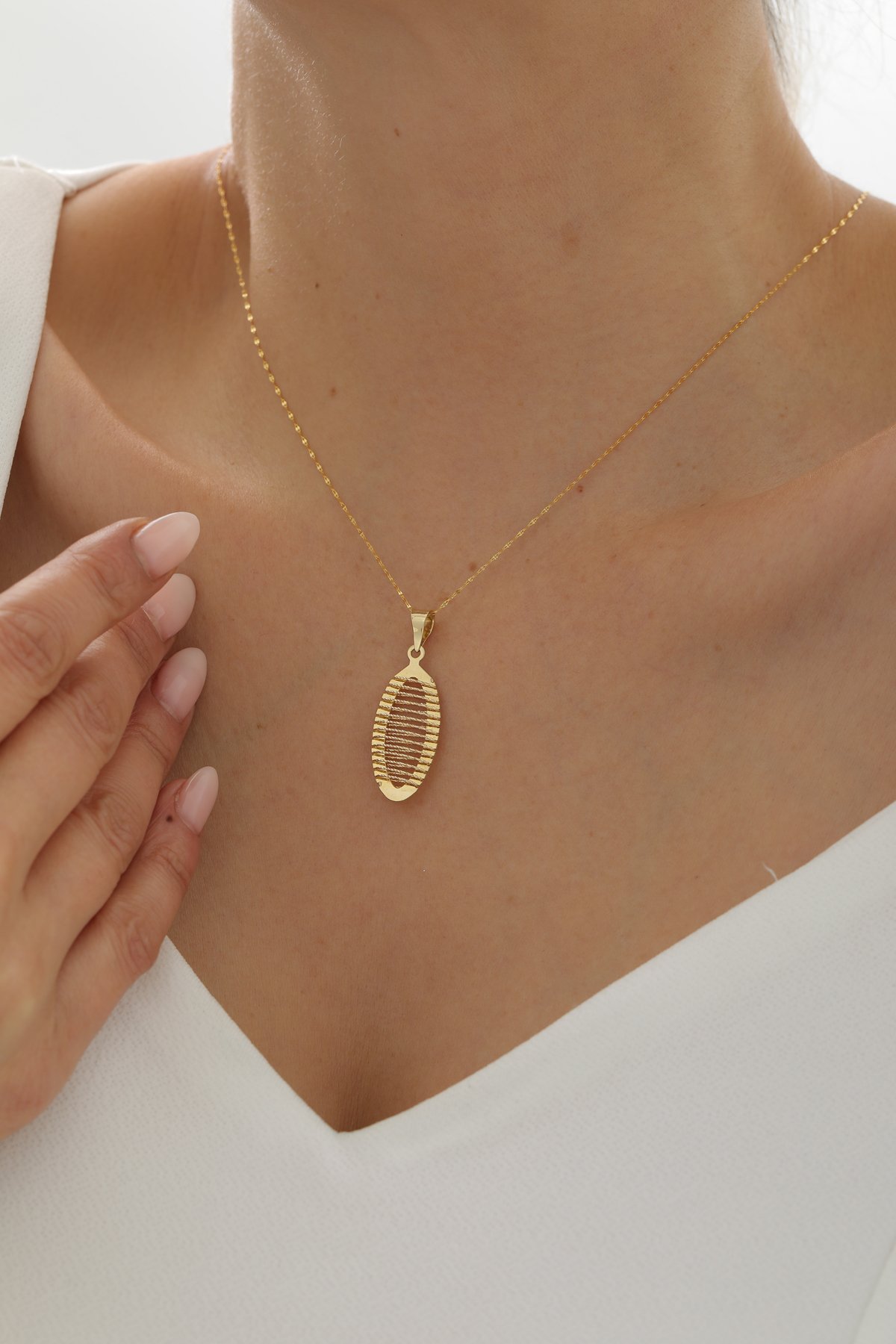 Aynalı Zincir Silindir Kolye - Yavuz Kuyumculuk (1)