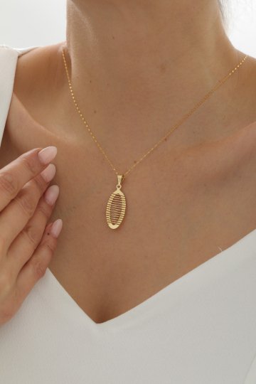 Aynalı Zincir Silindir Kolye - 1