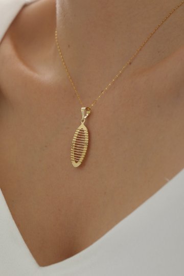 Aynalı Zincir Silindir Kolye - 2