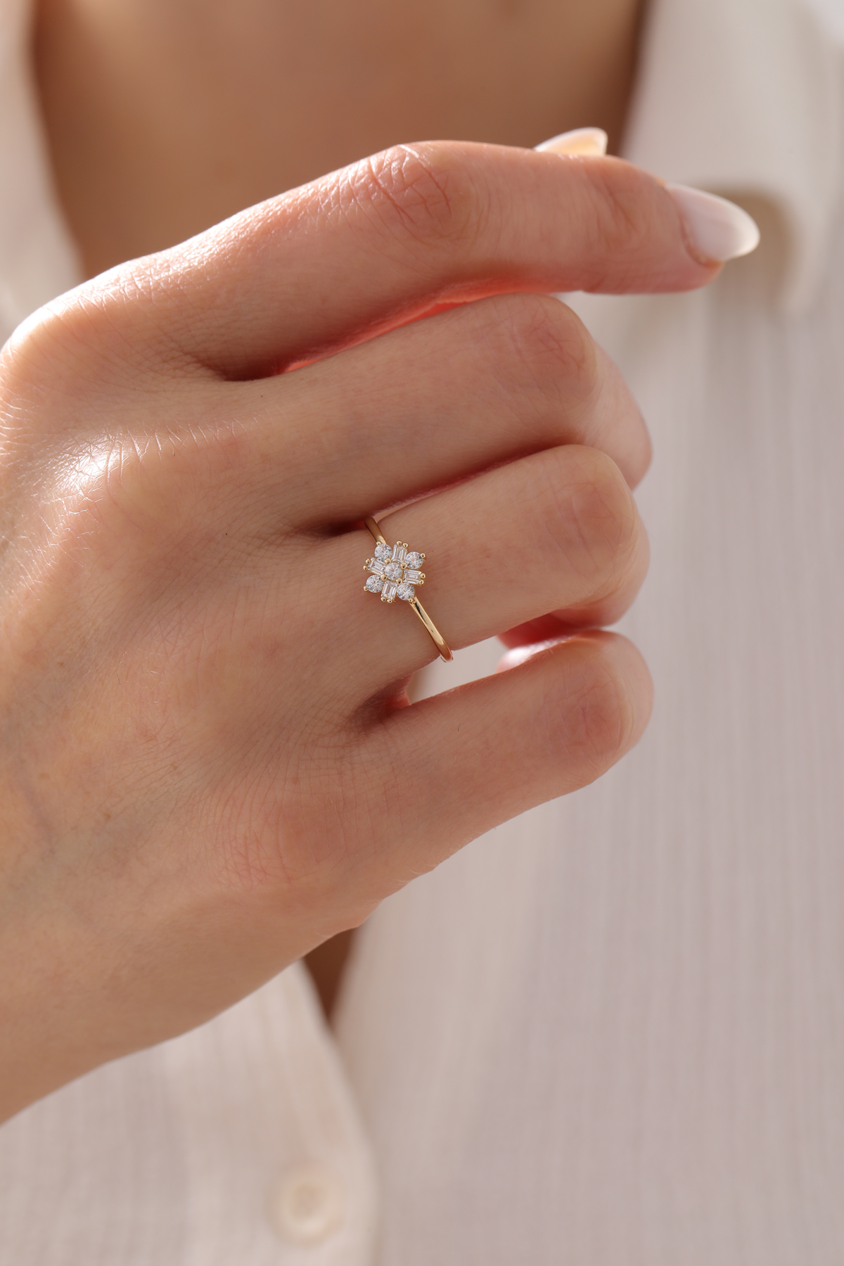 Baget Çiçek Yüzük - Yavuz Kuyumculuk (1)