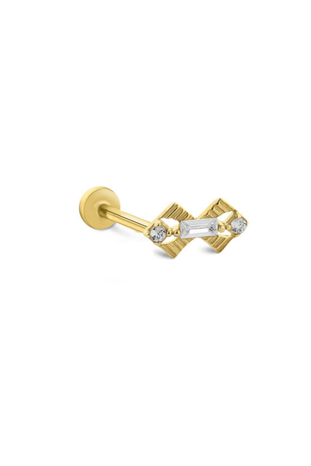 Baget Taşlı Geometrik Tragus Piercing - Yavuz Kuyumculuk (1)