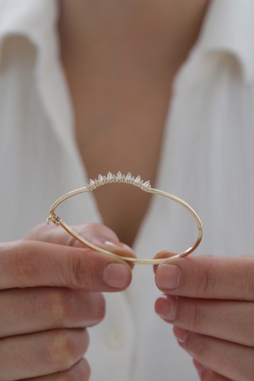 Baget Taşlı Modern Kelepçe - 3