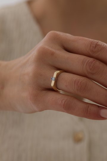 Baget Taşlı Modern Yüzük - 1