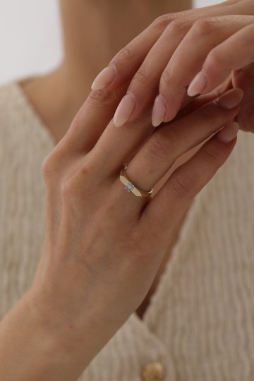 Baget Taşlı Modern Yüzük - 2