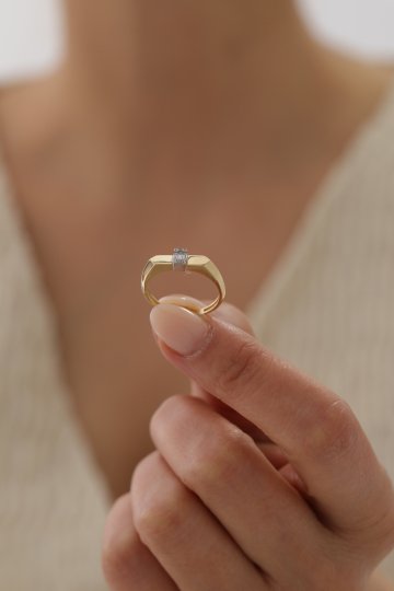 Baget Taşlı Modern Yüzük - 3