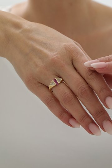 Baget Taşlı Yakut Yüzük - 1