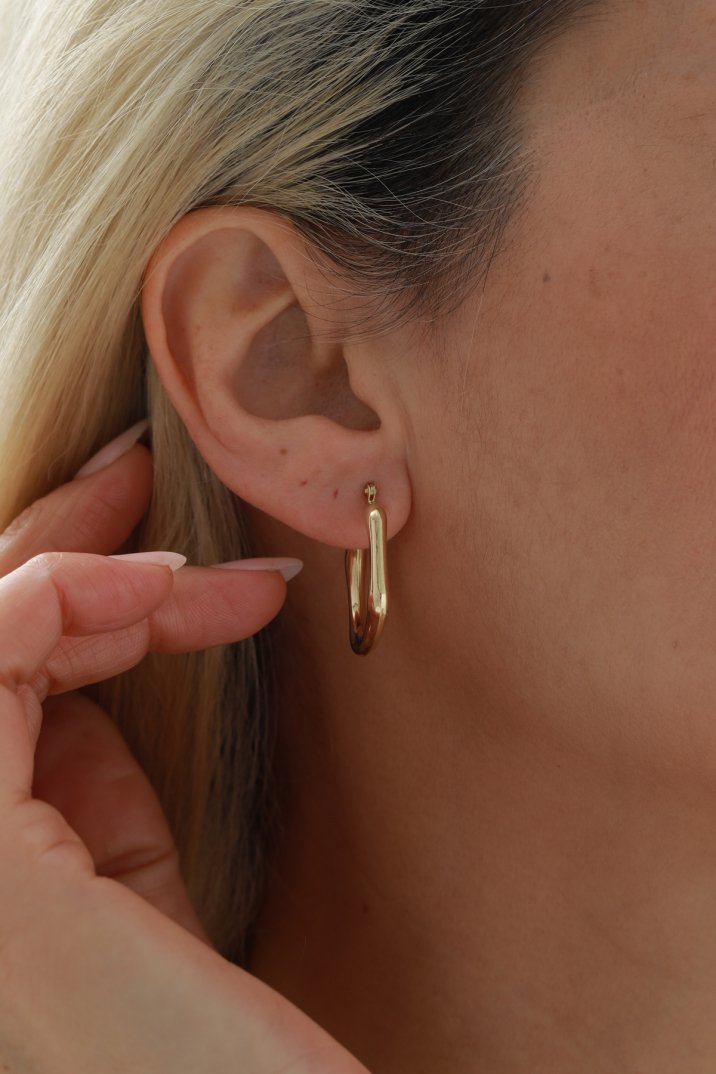 Balon Kare Halka Küpe - Yavuz Kuyumculuk