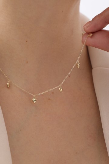 Beşli Kalp Kolye - 2