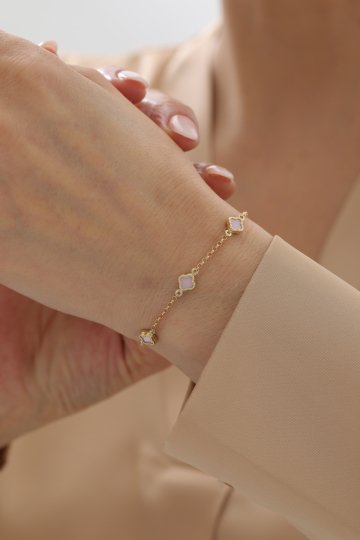 Beşli Yonca Bileklik - Pembe - 1