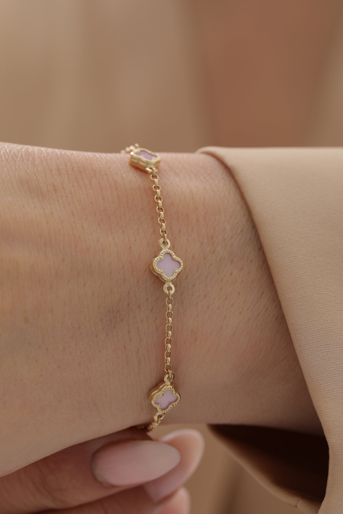 Beşli Yonca Bileklik - Pembe - Yavuz Kuyumculuk (2)