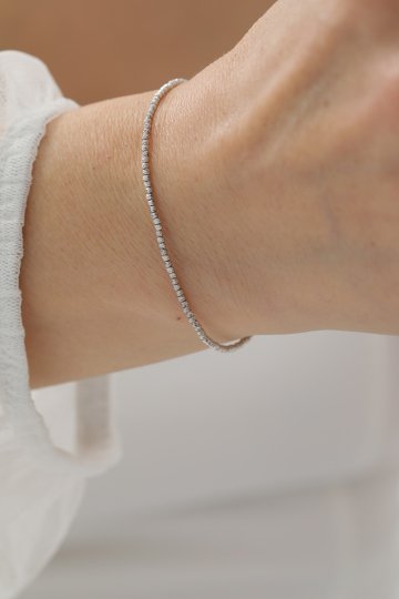 Beyaz Altın Dorika Top Bileklik - 2