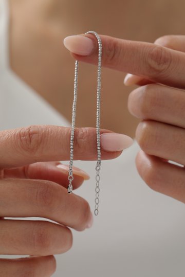 Beyaz Altın Dorika Top Bileklik - 3