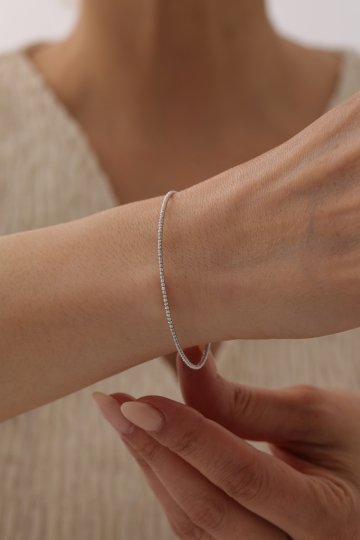 Beyaz Altın Dorika Toplu Kelepçe - 1