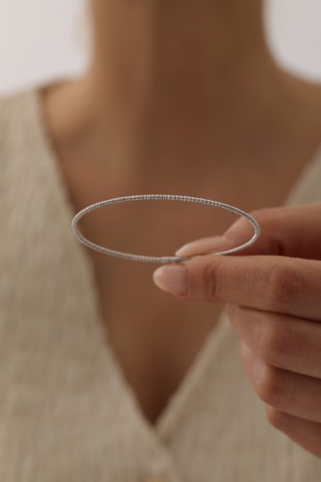 Beyaz Altın Dorika Toplu Kelepçe - 3