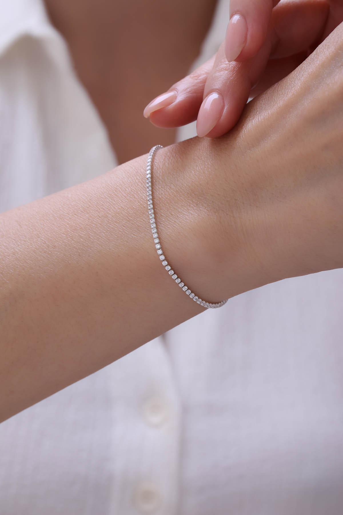 Beyaz Altın Su Yolu Bileklik - Yavuz Kuyumculuk