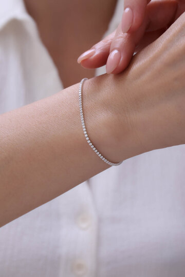 Beyaz Altın Su Yolu Bileklik - 1