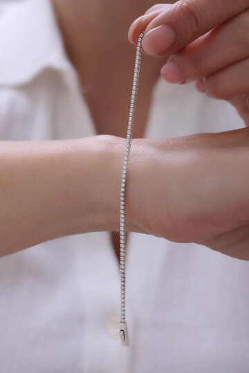 Beyaz Altın Su Yolu Bileklik - 3