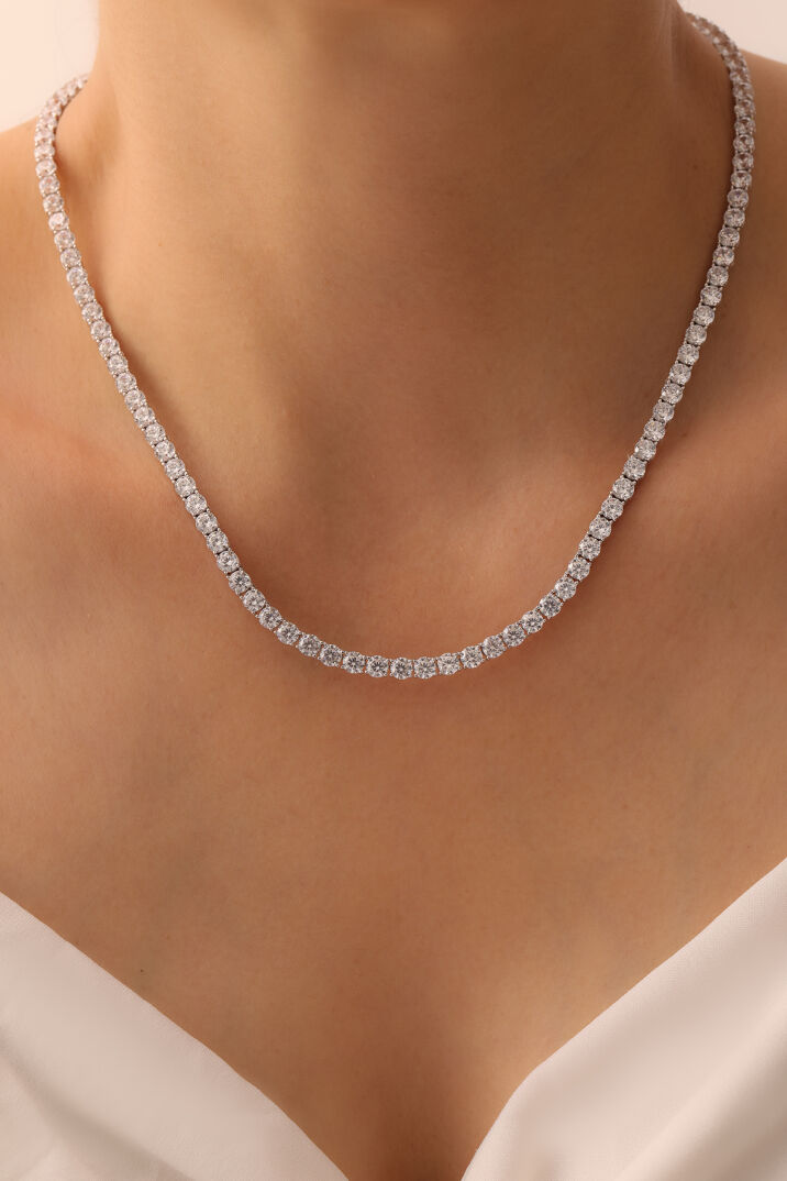 Beyaz Altın Su Yolu Set 4 mm - Yavuz Kuyumculuk