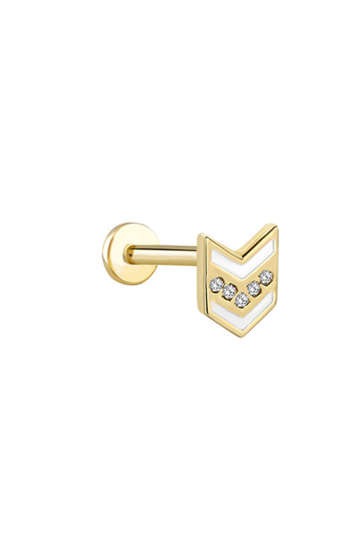 Beyaz Mineli Taşlı Chevron Piercing - Yavuz Kuyumculuk (1)