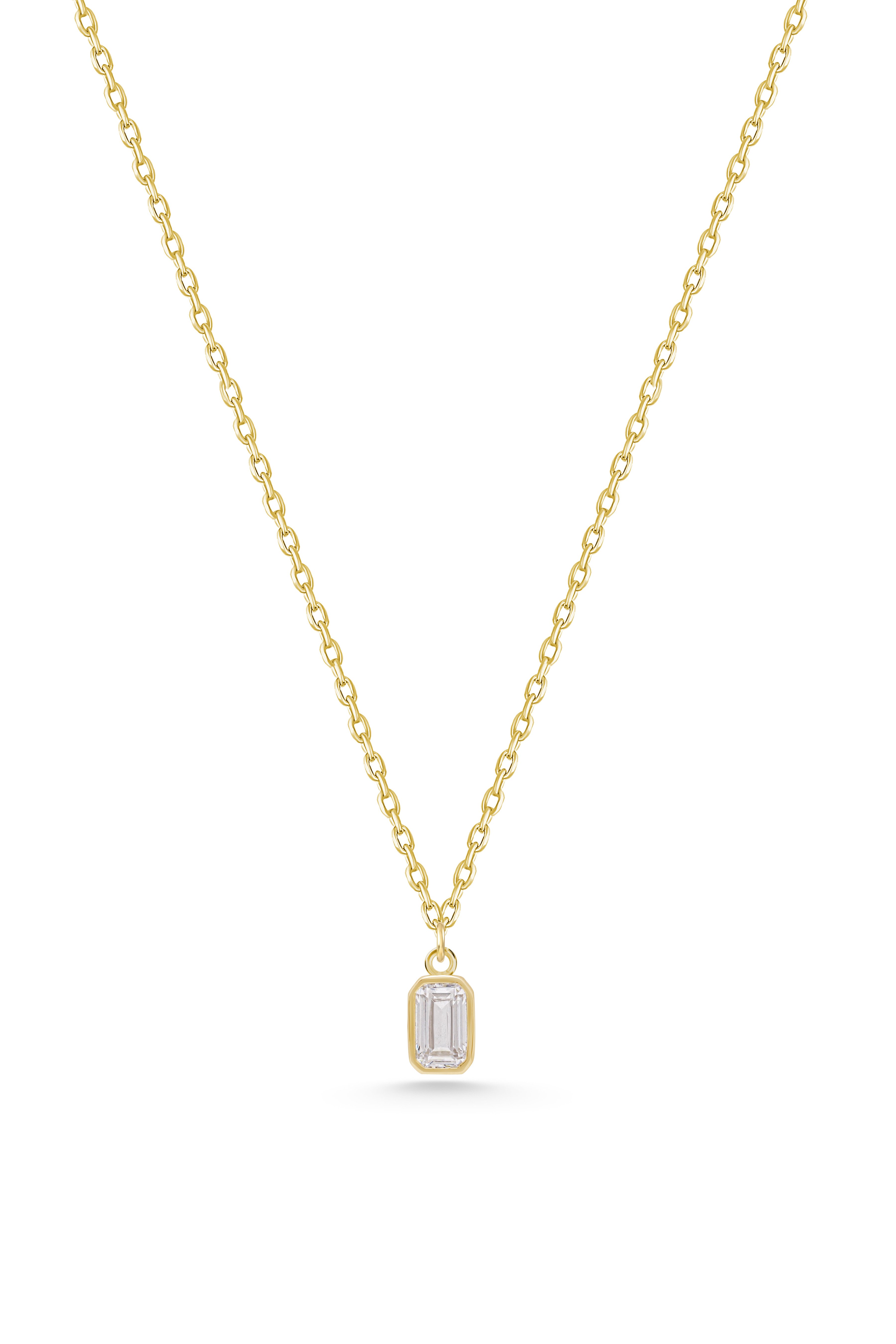 Beyaz Taşlı Baget Kolye - Yavuz Kuyumculuk (2)