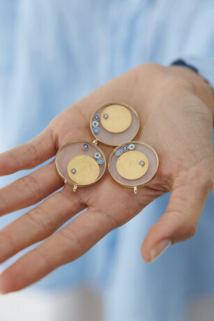 Çerçeveli Çeyrek Altınlı Kolye Ucu - 2