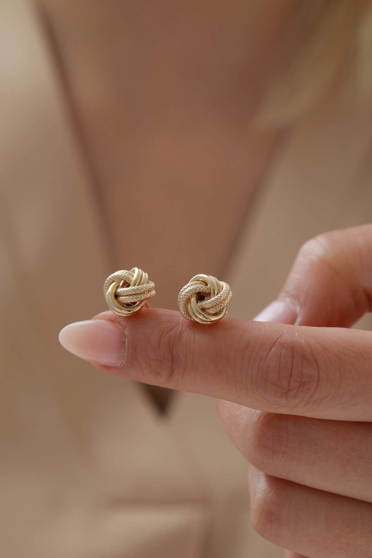 Çift Desen Düğüm Küpe - Yavuz Kuyumculuk (3)