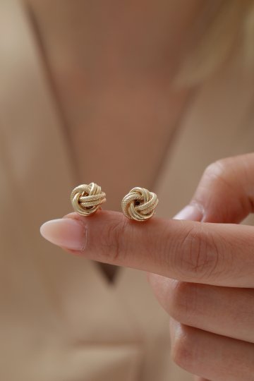 Çift Desen Düğüm Küpe - 4