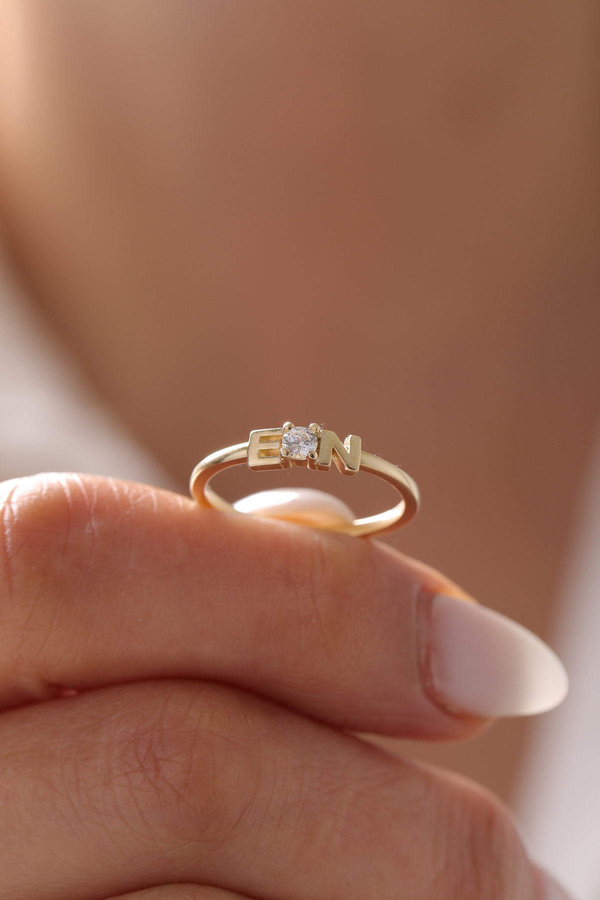 Çift Harfli Tektaş Yüzük - Yavuz Kuyumculuk (1)