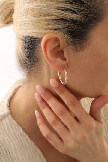 Çift Renk Halka Küpe - 1