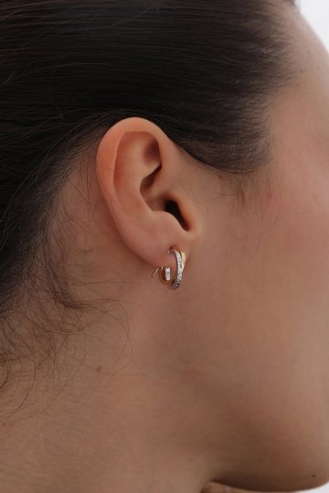 Çift Renk Kalemli Halka Küpe - 2