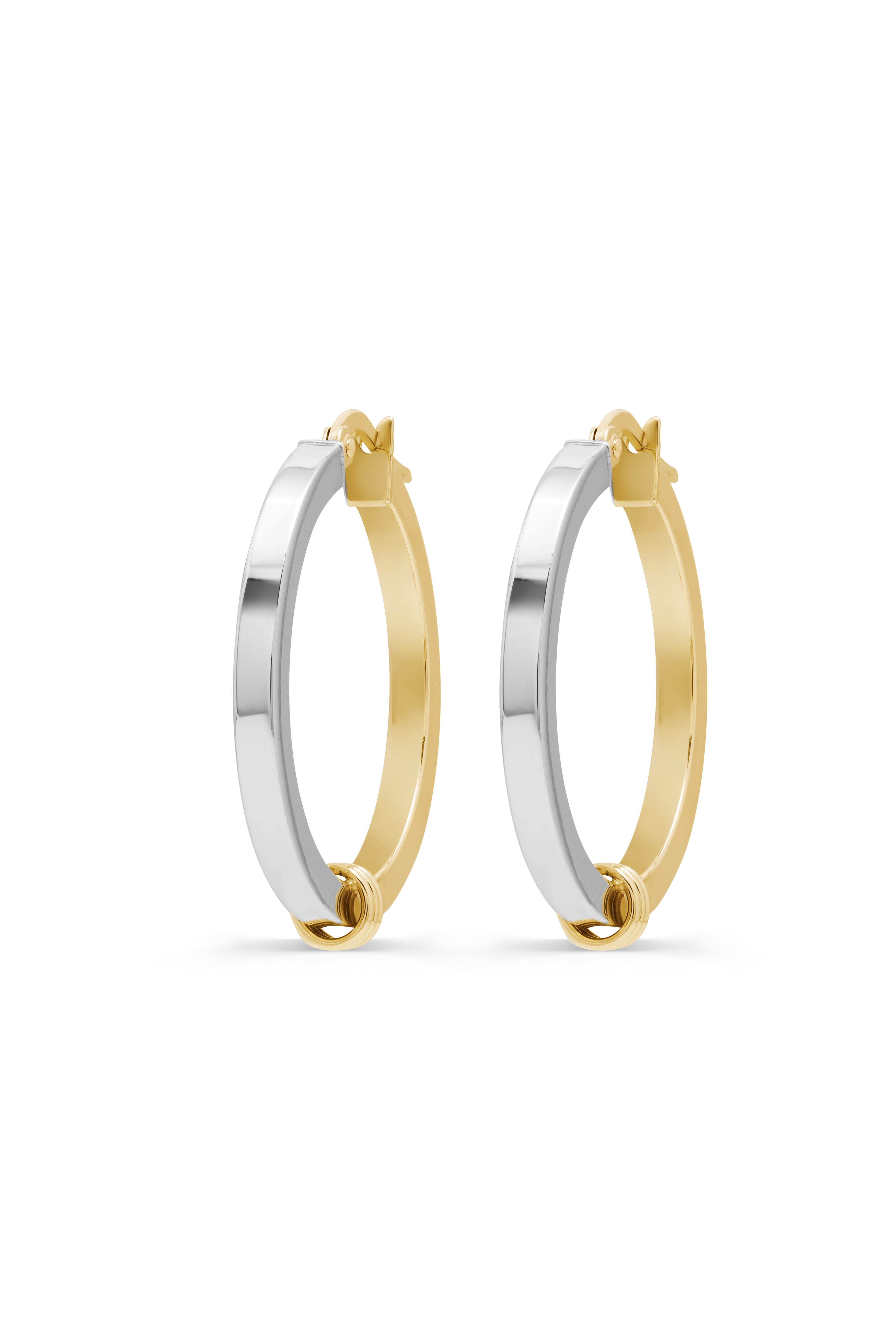 Çift Renk Toka Detaylı Halka Küpe - Yavuz Kuyumculuk (2)