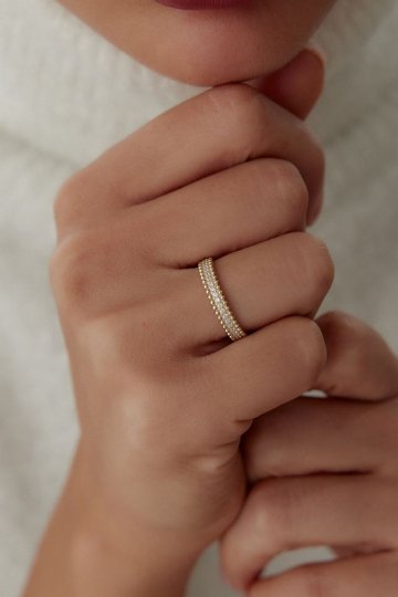 Çift Sıra Taşlı Yüzük - 3