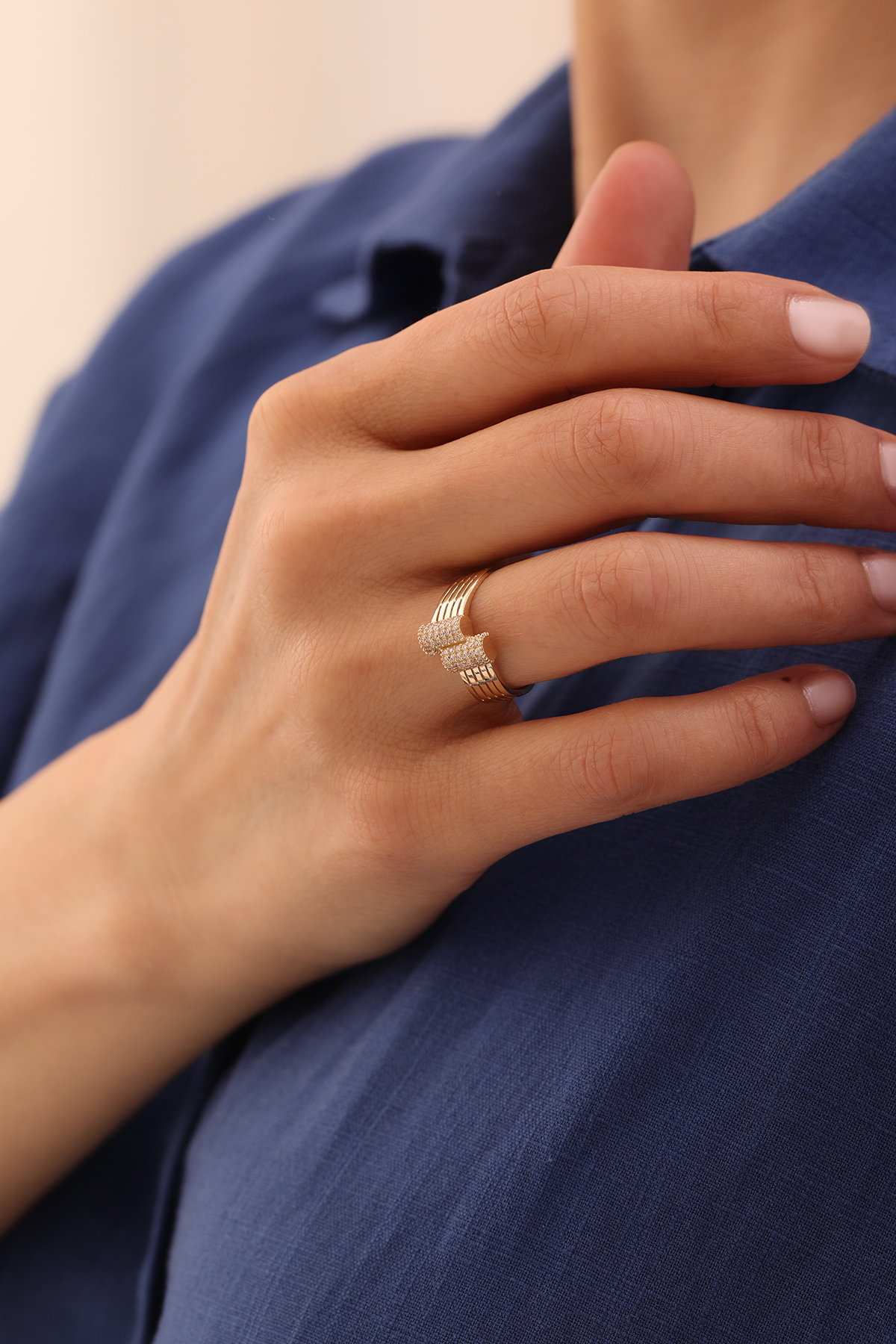 Çift Taş Detaylı Modern Yüzük - Yavuz Kuyumculuk (3)