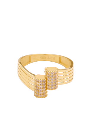 Çift Taş Detaylı Modern Yüzük - 4