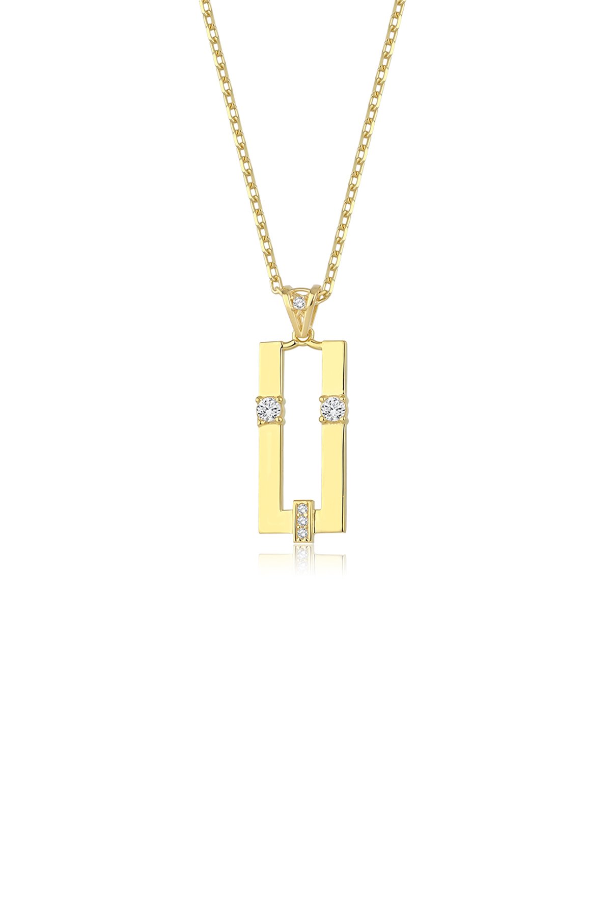 Çift Taşlı Dikdörtgen Kolye - Yavuz Kuyumculuk (1)