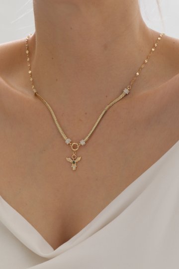 Çift Zincir Anka Kuşu Kolye - 1