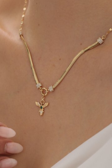 Çift Zincir Anka Kuşu Kolye - 2