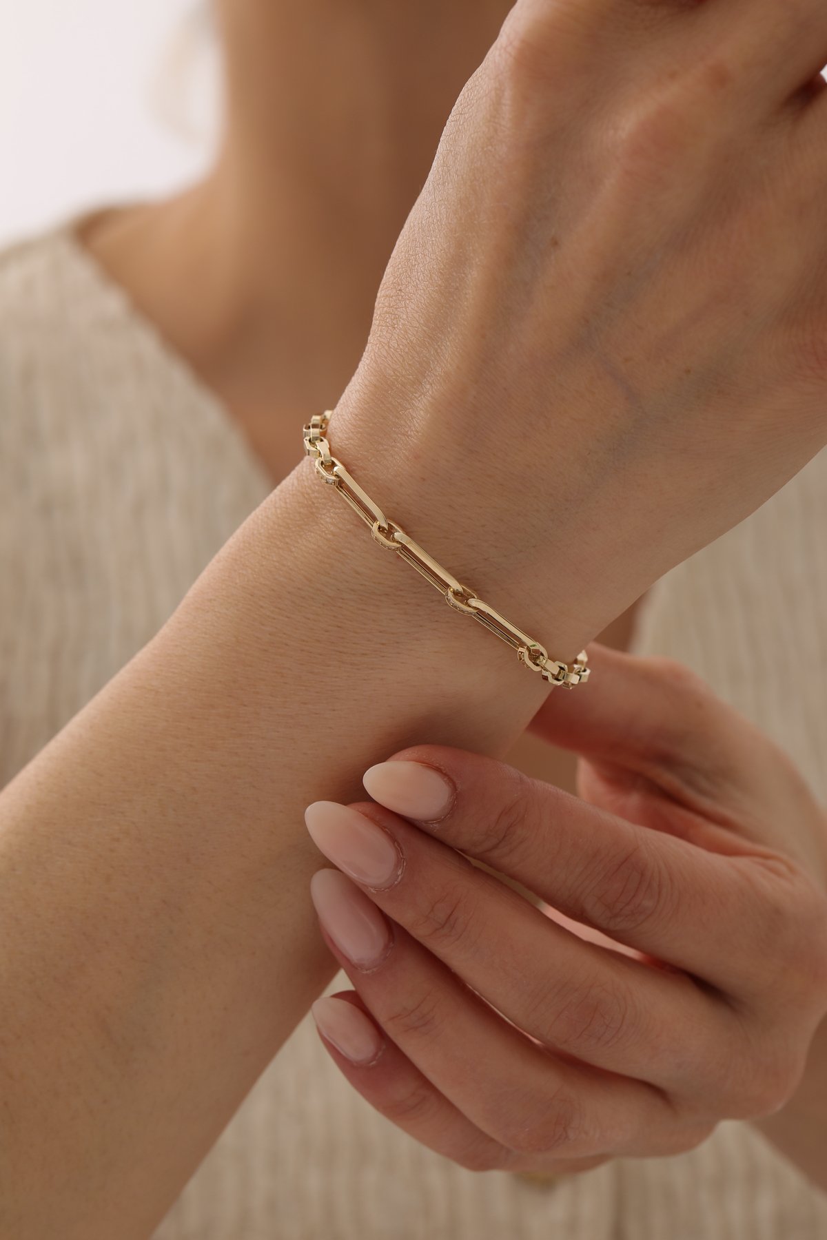 Çift Zincir Modern Taşlı Bileklik - Yavuz Kuyumculuk (2)