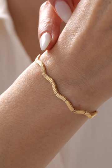 Çizgi Desen Zikzak Bileklik - 1