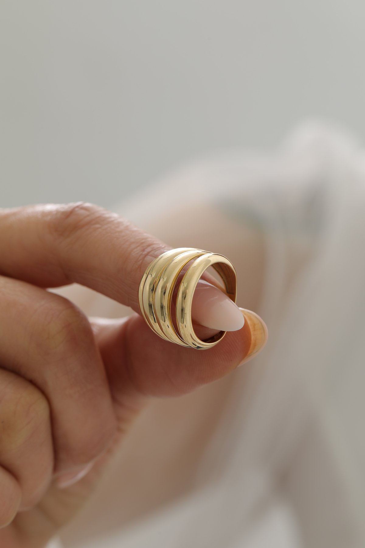 Çizgili Kalın Bombe Yüzük - Yavuz Kuyumculuk (3)