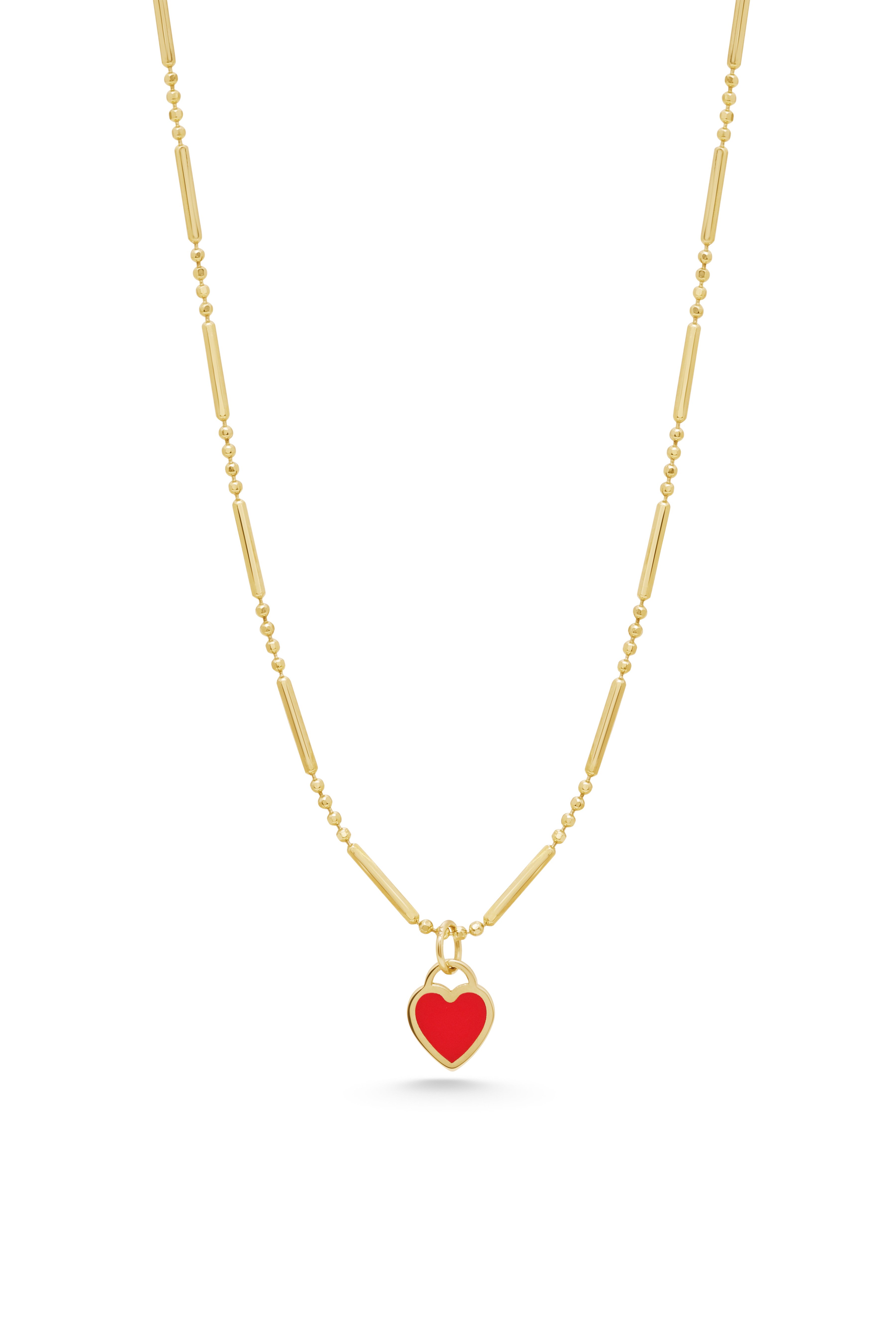 Çubuk Zincir Renkli Kalp Kolye - Yavuz Kuyumculuk (2)