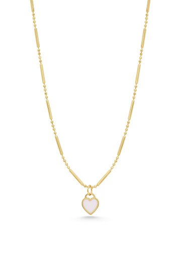 Çubuk Zincir Renkli Kalp Kolye - 8