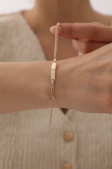 Cupcake Figürlü Plakalı Çocuk Bilekliği - 3