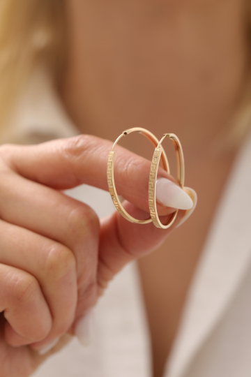 Desenli Halka Küpe - 2