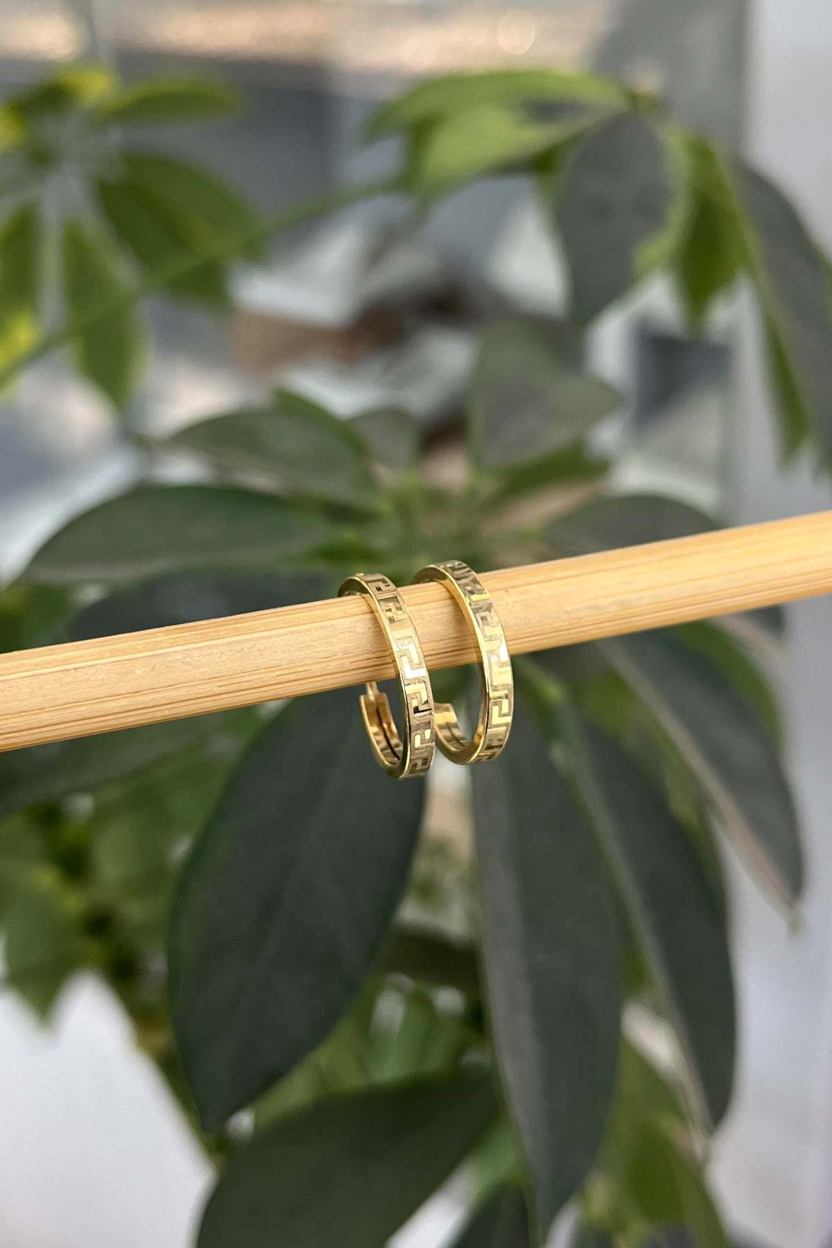 Gizli Kilit Desenli Halka Küpe - Yavuz Kuyumculuk (1)